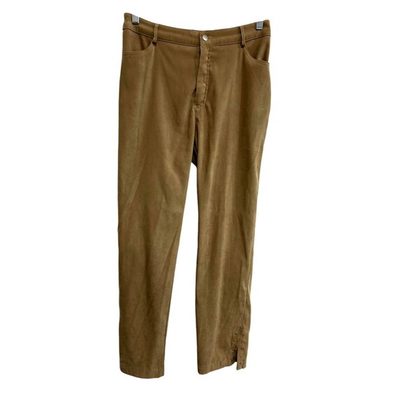 Harlow Camel Brown Womens Pants With Studded Hem Detail Size 8 - Picture 1 of 8